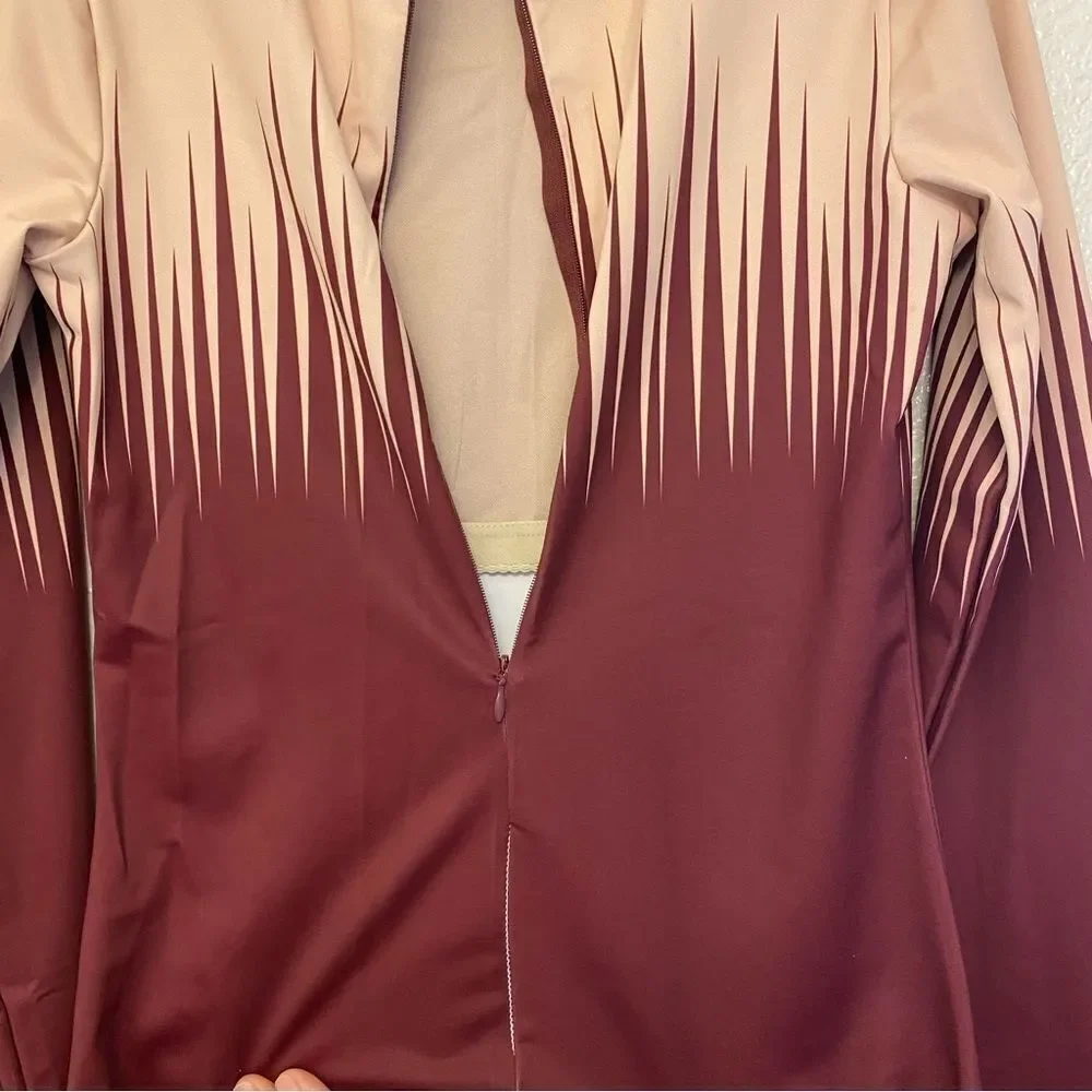 WEISSMAN Balera Dance Burgundy red Fierce Long Sleeve Leotard PL10477 MA